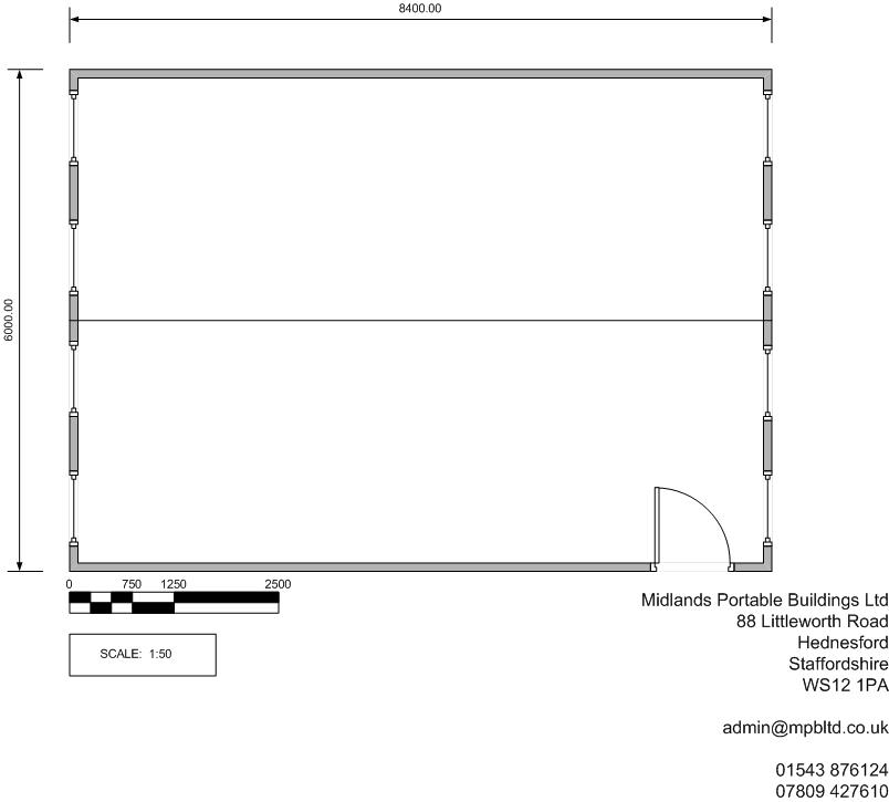 Single modular classroom layout drawing